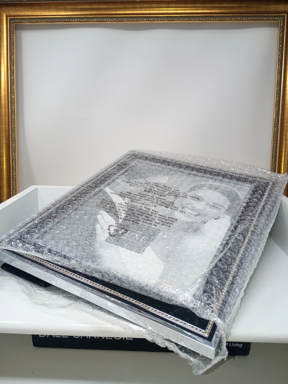 Reed & Barton Luxe Black and Silver Beaded Picture Frame